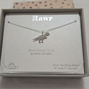 Sterling Silver Dinosaur Pendant Necklace